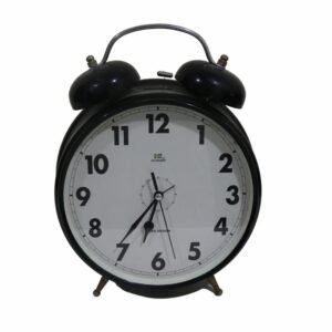 ساعة ومنبه سويدية قديمة حجم كبير لون اسود