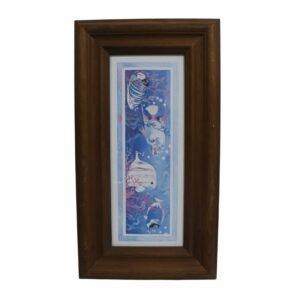 لوحة فنية قديمة مع صور كائنات بحرية