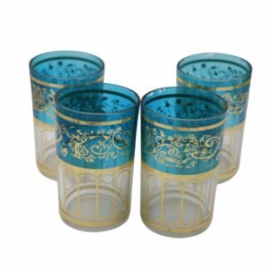 Antique old white-blue cups 4pc