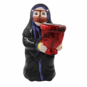مبخرة من السيراميك  على شكل امرأة بلباس تقليدي