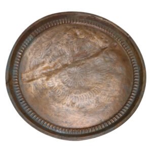 Vintage Large Round Moroccan Copper Serving Tray
