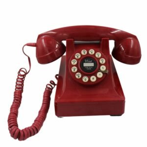 هاتف بو قرص قديم لون احمر | احصل عليه الآن من افضل واكبر متاجر بيع التحف والمقتنيات والانتيكات في عمان