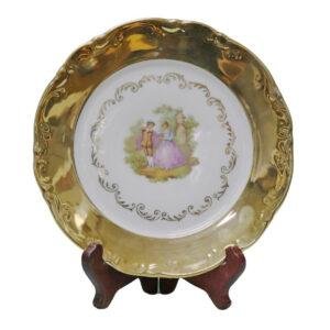 صحن روميو وجولييت مرصع بالذهب عيار 24 قديم جدا للديكور