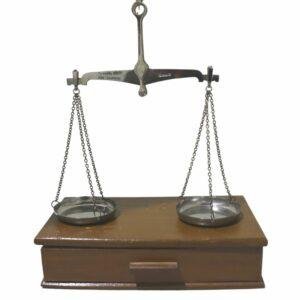 Antique Hand Balance (TARAJU) Weighing Scale With Wooden Drawer