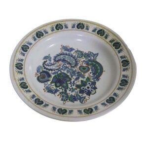 Antique Plate Flower Designed Fibre Plate White(Small)