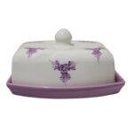 حافظة الزبدة زجاجية قديمة منقوشة