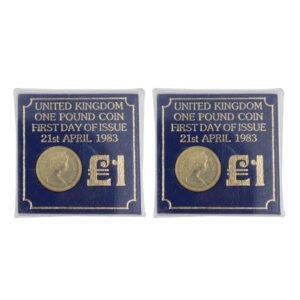 Antique United Kingdom One Pound Coin First Day Of Issue 21st April 1983