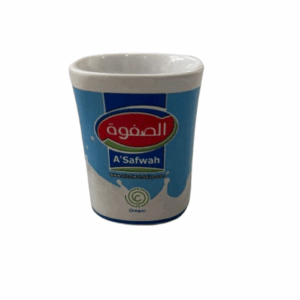 كوب من دعايات حليب الصفوة قديم مخزن يصل ارتفاعة 8.5 سم