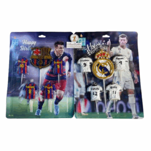 الشمع قديمة مخزنة بحالة جيدة يحمل اسامي لعاب ريال مدريد وبرشلونة