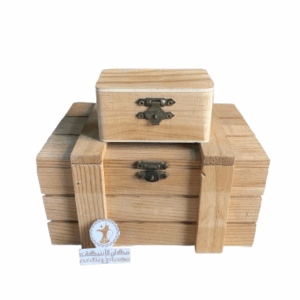 صندوقين باحجام مختلفة خشبيات مخزنة مناسبة لحفظ الاكسسوارات والديكور الصغبر بارتفاع 4 سم والكبير بارتفاع 9 سم
